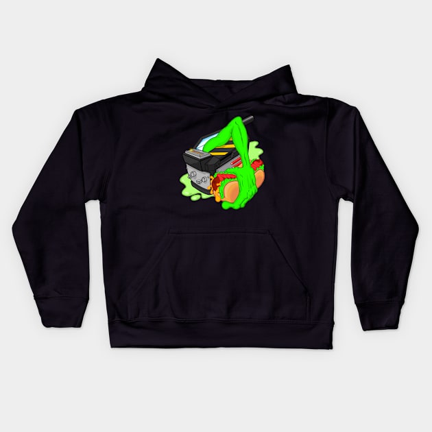 Slimer needs to eat Kids Hoodie by Curryman